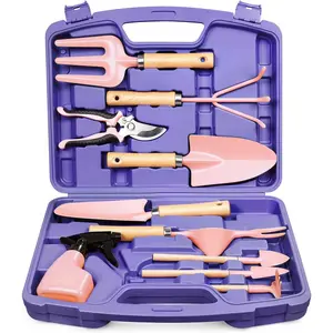 12-Piece Women's Gardening Tool Gift Set, Rust-Resistant Heavy-Duty Gardening Tools with Durable Carrying Case, Stylish and Thoughtful Gardening Gift for Women and Men (Purple Pink)