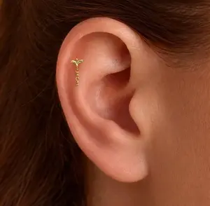 Sterling Silver Dangle Earrings • Small Tragus Earrings • Cartilage Earrings • Helix Earrings • Cartilage • Conch Dangle Earrings, Sterling silver zircon stud earrings