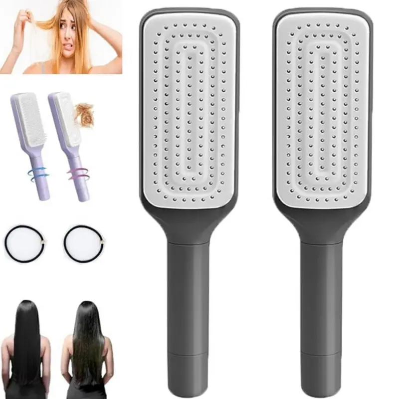 Best-selling retractable rotating comb, one-touch hair removal, anti-tangle, anti-static, multifunctional portable household comb