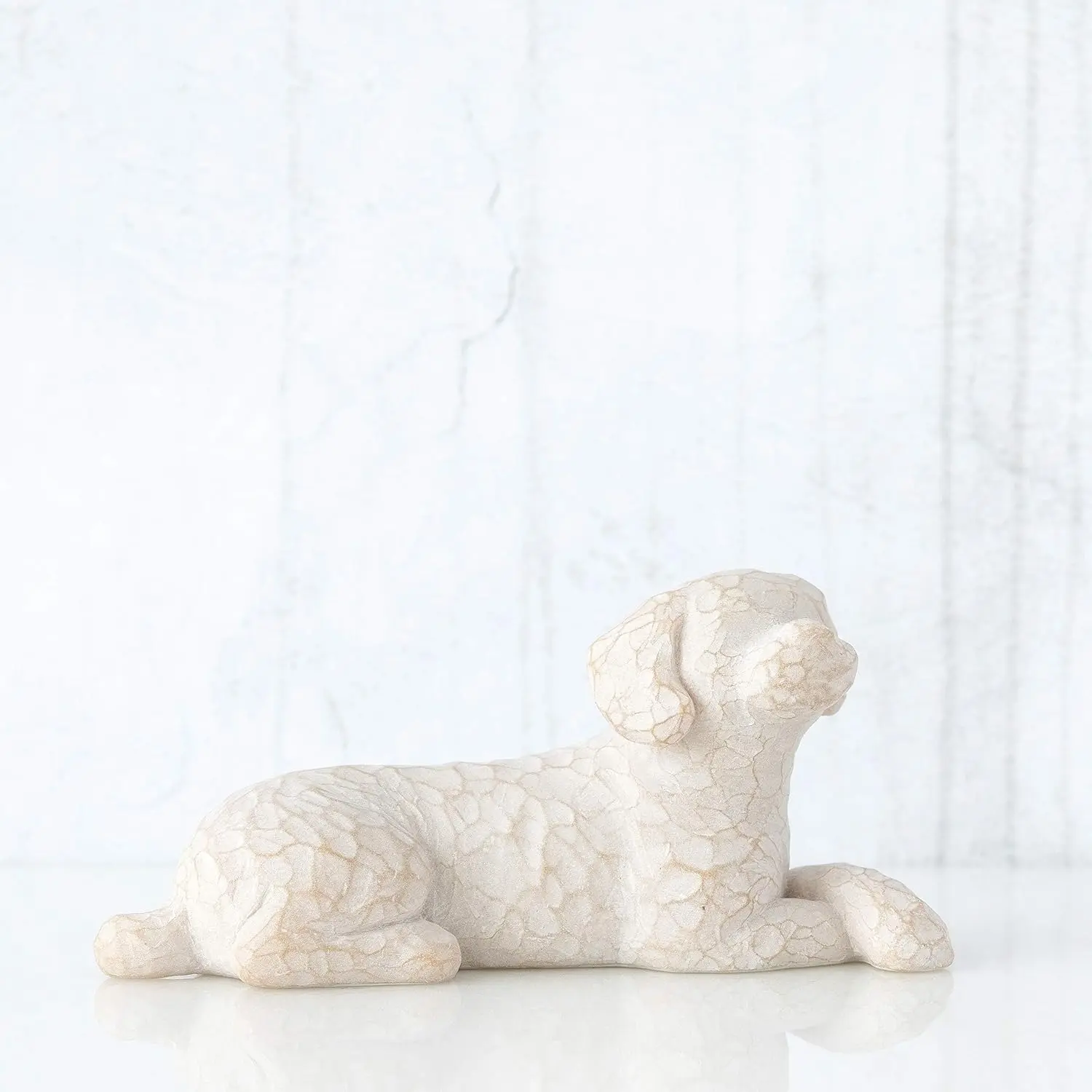Hand-Painted Dark Dog Figurine, Resin Pet Memorial Decor & Gift for Dog Lovers