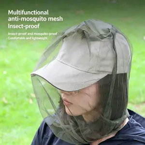 Mosquito Head Net for Insect Protection with Extra Fine Holes Comfortable Lightweight Gear for Camping Hiking Fishing Gardening Safari