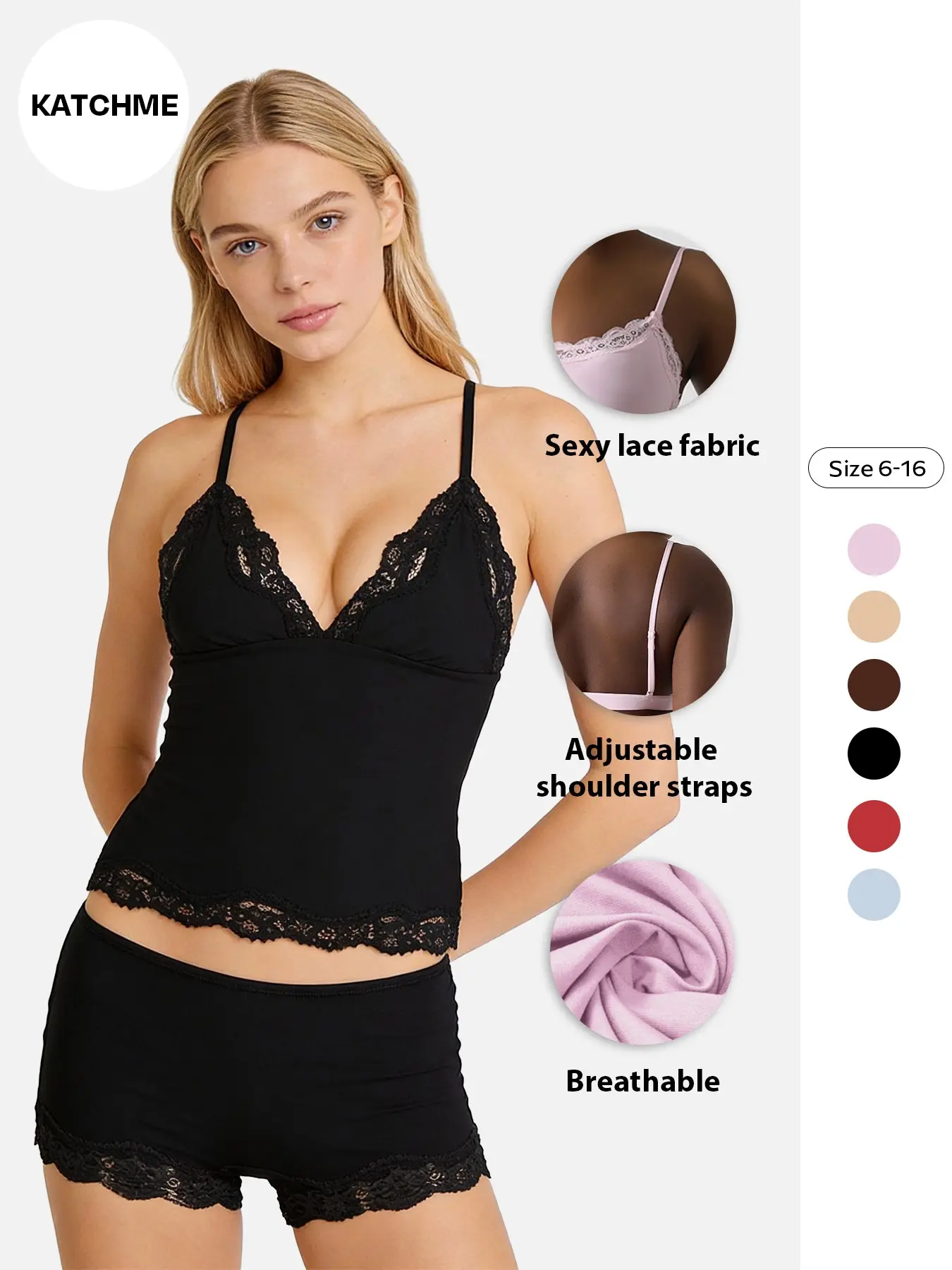 Sexy Lace Deep V Wireless Bra Set, Fashionable Spaghetti Strap Top, Comfortable Feminine Undergarment, Stylish Women's Lingerie