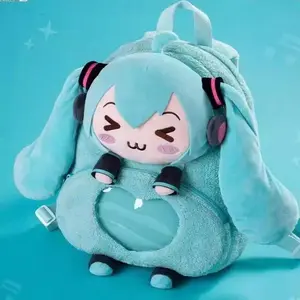 Hatsune Miku Sweet And Cute Creative Anime Picture Embroidery Fashion Large Capacity Storage Soft Plush Backpack Fans Toy Gift