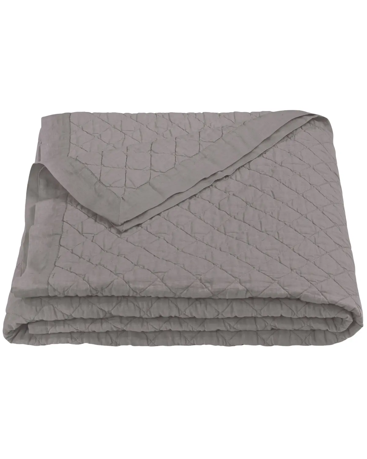 Hiend Accents Unisex Diamond Pattern Linen King Quilt - Fb6100-Kg-Gy