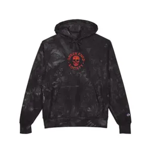 Green Enkd Society Tie-Dye Hoodie — Embroidered Logo