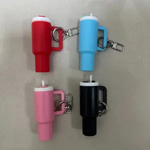 Cute Detachable Mini Cup Keychain Pendants, Multifunctional Plastic Lipstick Holder Keychain, Hand Washable, Ideal Gift for Mother's Day, Keychain Attachment