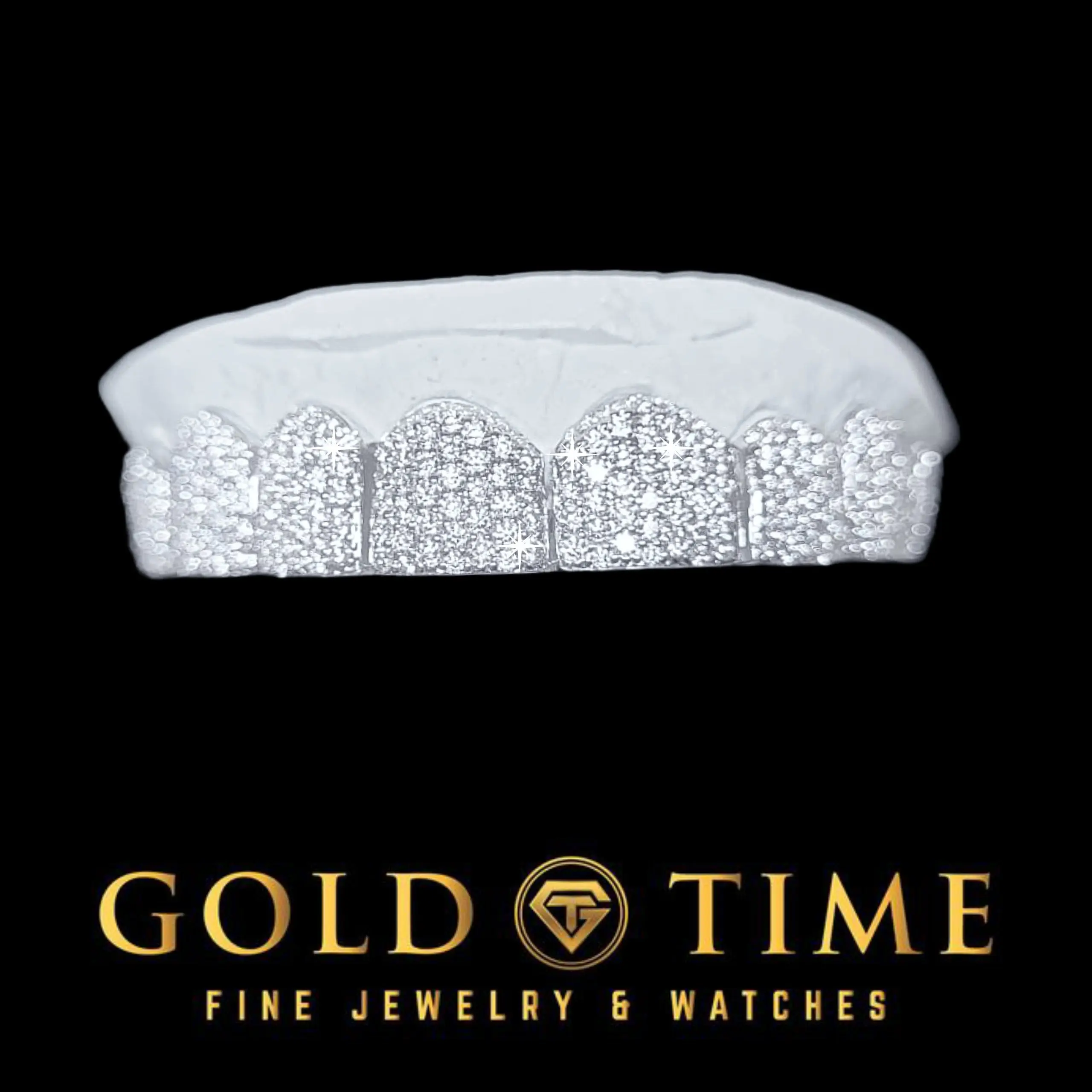 Moissanite Honeycomb Perm Cut Grillz: Custom 8-Piece Gold or Silver with Impression Kit