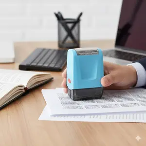 Durable Metal Privacy Stamp Roller - Reusable Ink for Office & Home Document Security, Protects Medical Bills & Financial Info from Peeking, Oil-Resistant Ink for Multi-Use.
