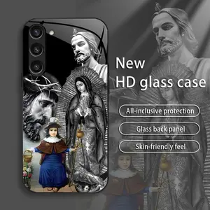 Suitable for [Galaxy S23+] Jesus New stylish high quality glass protective case affordable anti-drop anti-fingerprint-888