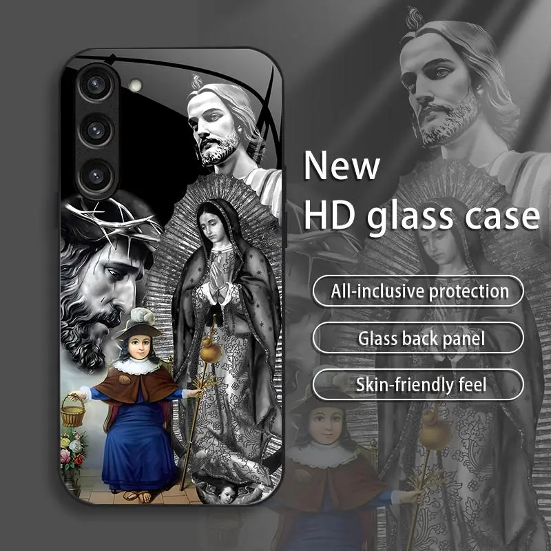 Suitable for [Galaxy S23+] Jesus New stylish high quality glass protective case affordable anti-drop anti-fingerprint-888