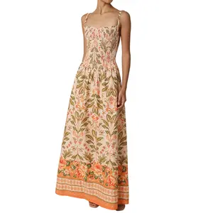 Sienna Botanical Border Maxi Dress