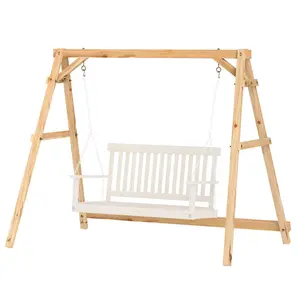 770lbs Porch Swing Frame, Heavy Duty A-Frame Hanging Chair Stand Only with Reinforced Bars for Porch, Garden, Backyard