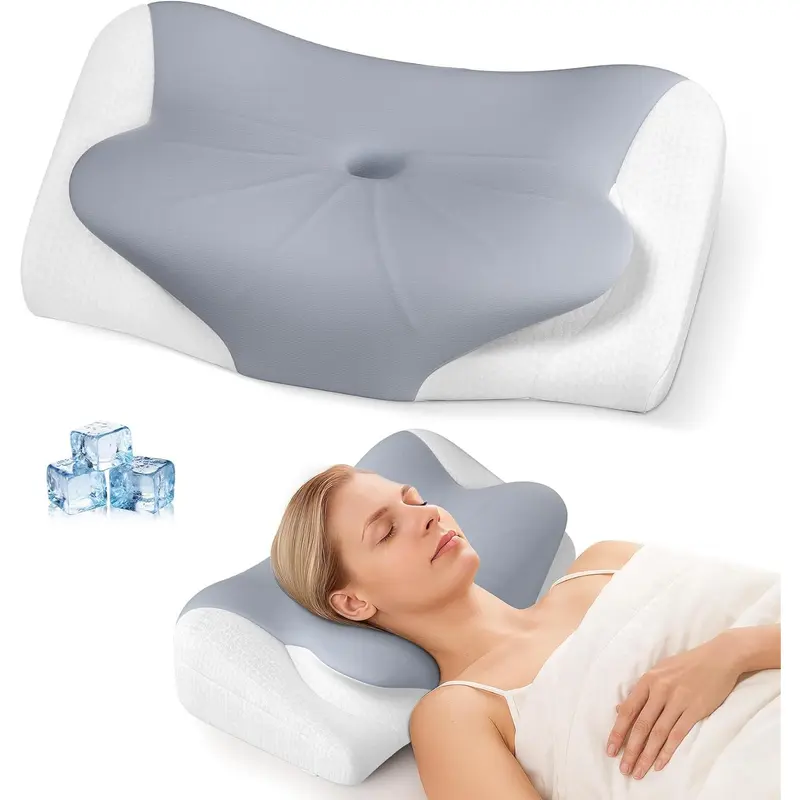 Cervical Neck Pillow - Ergonomic Cooling Pillows for Neck and Shoulder Pain Relief, Orthopedic Bed Pillow for Side Back Stomach Sleeper with Washable Pillowcase