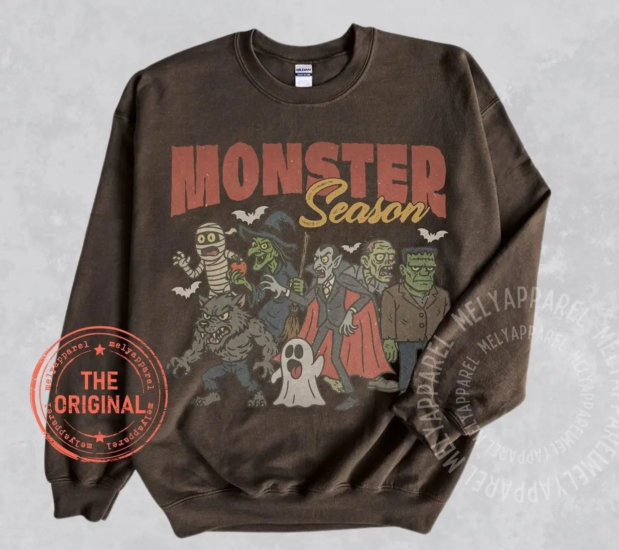 Retro Halloween Sweatshirt Monsters Sweater Horror Movie Vintage Graphic Spooky Season Gift For Him Or Her Ghost Party Wear Fall Clothes