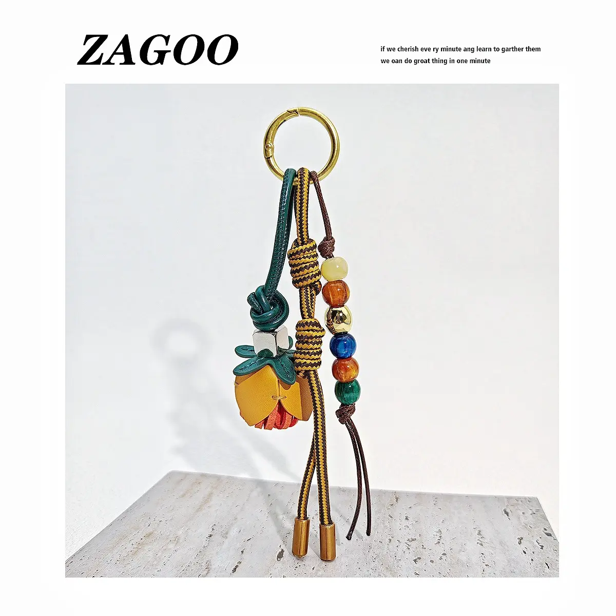 Vintage Retro Western PU Leather Synthetic Hand-Woven Heart Keychain, Plant-Embellished Cute Bag Charm for Mini Handbags, Phone Lanyard or Pants Chain Decor, Creative Charm, Mini Size, Plant Motif