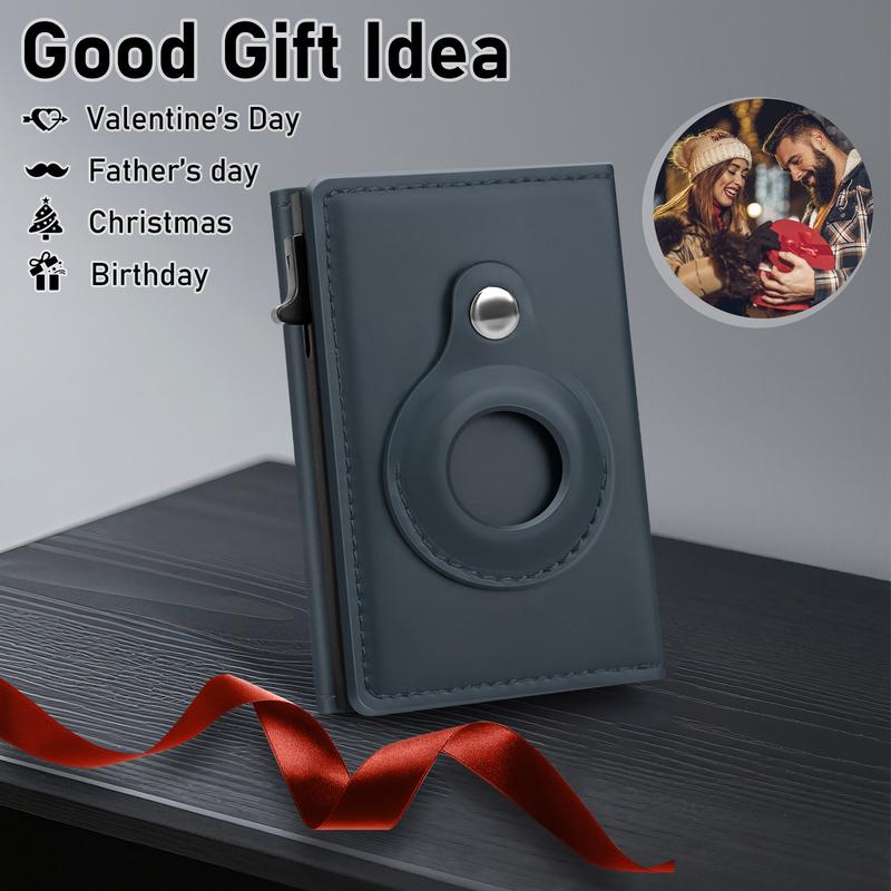 【Mens Gifts】Mens Leather Wallet Card Holder: Pop Up Aluminum Case, Smart, RFID Blocking, Slim, Minimalist - 9-14 Card Capacity | ID Window | Cash Slot Removable Cardholder