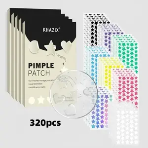 320 Pieces Colorful Stars & Heart Acne Patches, Blemish Patches, Water Gel Acne Stickers, Day and Night Use, Cute Waterproof Concealer Patches