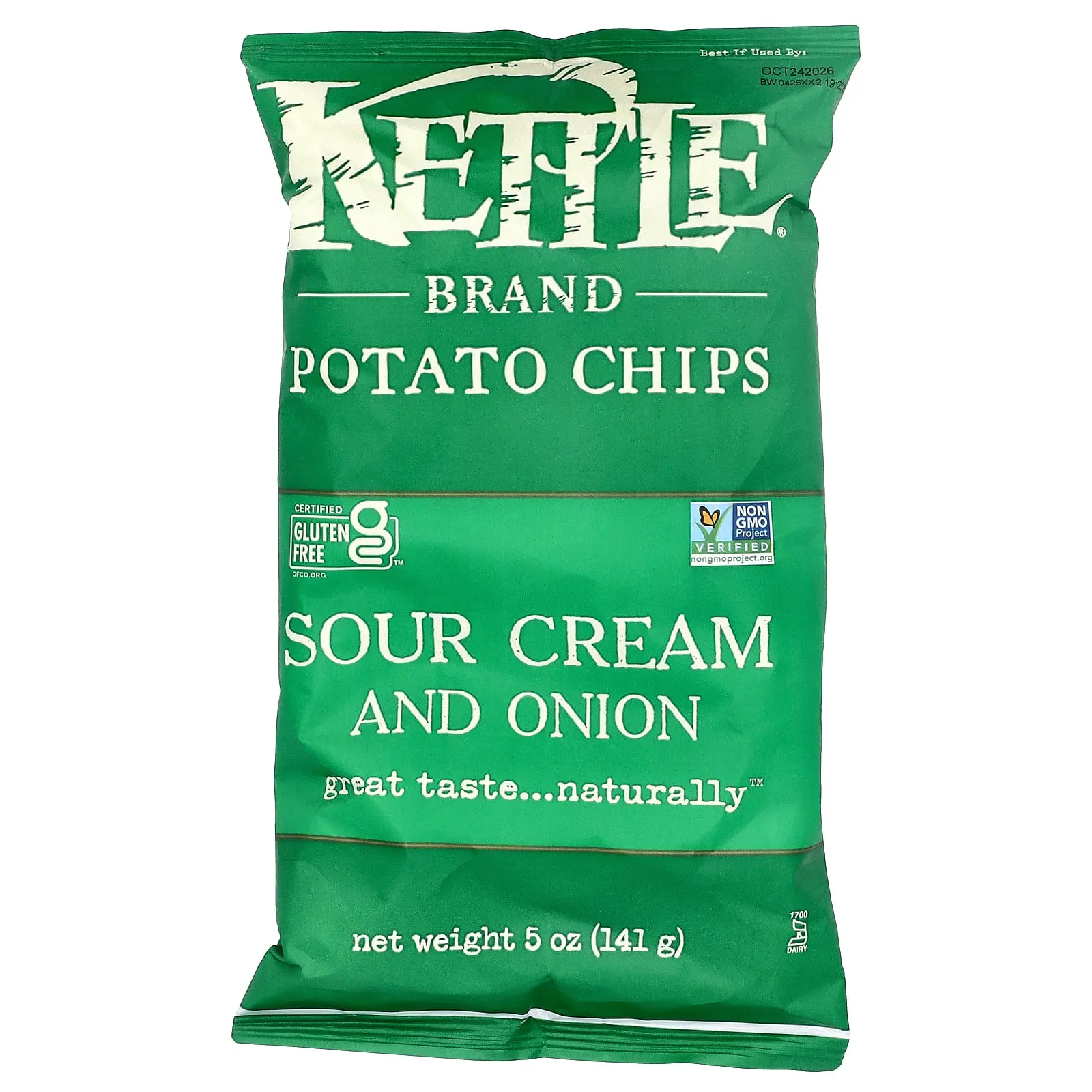 Kettle Foods Potato Chips, Sour Cream And Onion, 5 oz (141 g) Kettle Foods Potato Chips, Sour Cream And Onion, 5 oz (141 g)