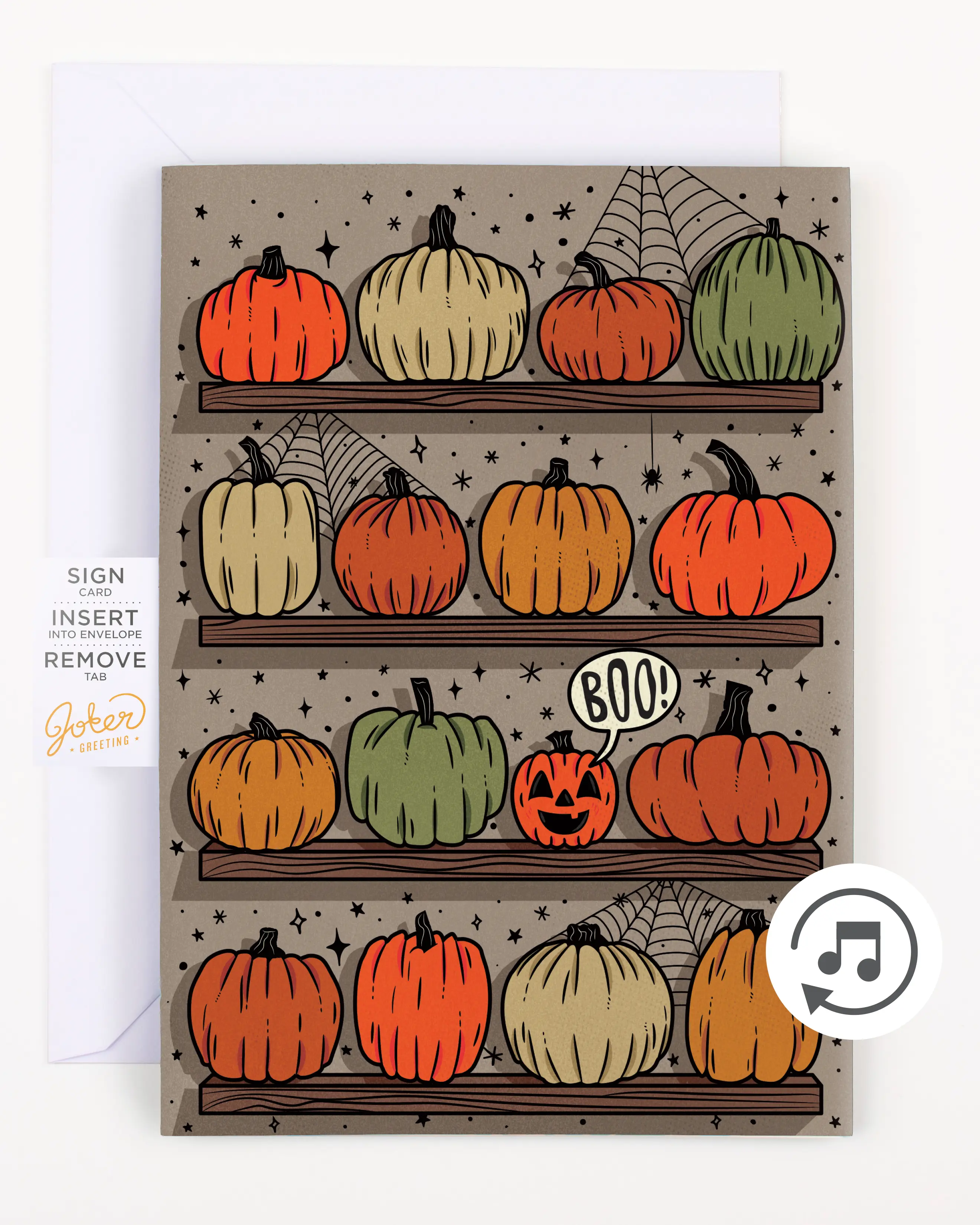 Halloween Scream Card with Hidden Glitter, Screams Every 90 Seconds, Ideal for Coworker, Hosts, October Babies - Office Stationery Greeting Card