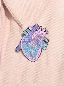 Heart Anatomy Enamel Pin Human Organs Medical Models Metal Brooch Lapel Backpack Badge Fashion Durable Jewelry Accessories Gift for Medical Students Friends