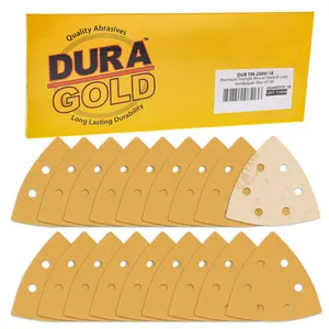 Triangle Mouse Sanding Sheets - 2000 Grit (Box of 18) - 6 Hole Pattern Hook & Loop Triangular Shaped Discs - Aluminum Oxide Sandpaper