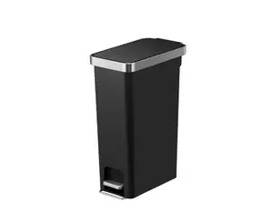 Better Homes & Gardens 10.5 Gallon Kitchen Step Trash Can, Plastic Slim Step-On Kitchen Trash Can, Black