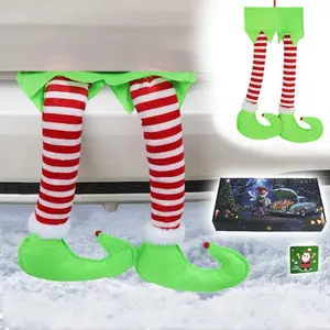 HOMEYA 1 PC Car Christmas Elf Legs with NO LIGHTS, Creative Elf Legs Trunk Hanging, Fun Christmas Car Exterior Decoration, Universal for Most Car Trunk Decorations