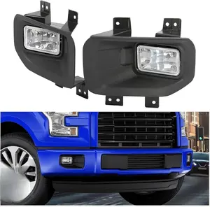 HECASA Pair Fog Lights Compatible with 2015-2017 Ford F150 F-150 Replacement for FO2592235 FO2593235 FL3Z15201B FL3Z15200B w/Halogen Bulbs Driver & Passenger Side - Clear Lens