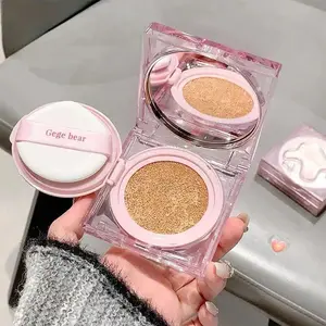 BB Cream Air Cushion Liquid Foundation Full Coverage Waterproof Long-lasting Concealer Cushion Compact Face Makeup Base with Moisturizer for Daily Use
