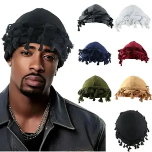Tail Fringe Bandana Hat Hop Turban Hats Head Wrap Beanie Cap 2024