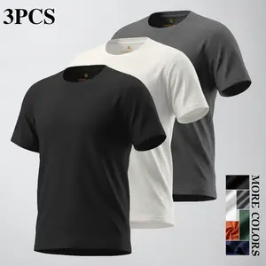 Men’s Solid Color Ultra-Light Crew Neck T-Shirt – Quick-Dry, Breathable, Moisture-Wicking Summer Casual Shirt; Ideal Gift Choice for Men’s Casual Breathable T-Shirt – Perfect for Outdoor Casual Wear,summervibes