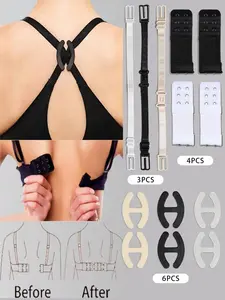 13pcs Non-Slip Shoulder Strap Set Women's Bra Strap Accessories Set | Includes Strap Holders, Extenders, Fixers | Solves Various Bra Strap Problems | Women's Lingerie Accessories