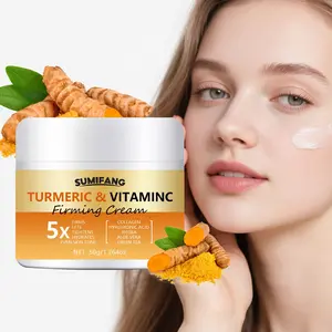Turmeric VC Cream Facial Firming Cream Rich in Vitamin C & Turmeric Deep Moisturizing Nourishing Skin Tightening Soft Elasticity Revitalize