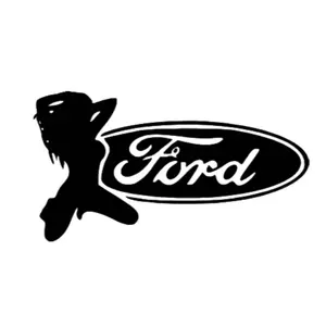FRD Sexy Woman Car Logo Decal 5.5 inch Wide Unique Design Durable Vinyl Material for Personalizing Your Vehicle Ford Style