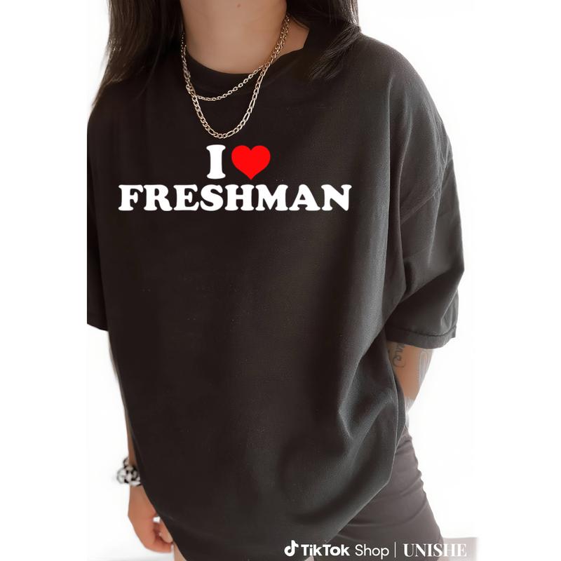 I Love Freshman Unisex Cotton T-Shirt – Comfortable Gift Tee for All