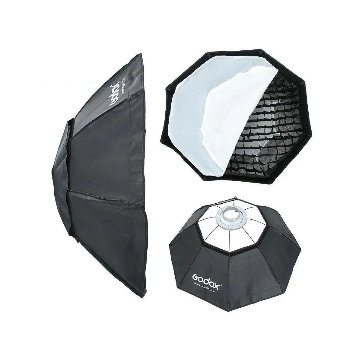 Godox 47in Octagonal Softbox with Bowens Mount, Grid, and Hook-and-Loop Fastener for Camera Photography Lighting Accessories