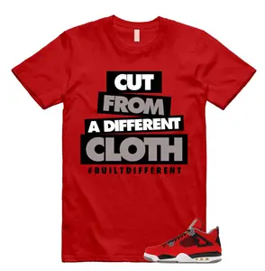 4 Toro Bravo Fire Red White Black Cement Grey 2026 T Shirt Match Cut, Cotton Unisex Graphic T-Shirt