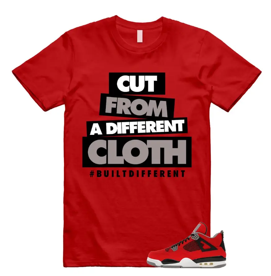 4 Toro Bravo Fire Red White Black Cement Grey 2026 T Shirt Match Cut, Cotton Unisex Graphic T-Shirt