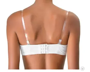 Women's Clear Bra Straps Replacement Invisible Shoulder Straps with Metal Hook Adjustable Length for Strapless Outfits