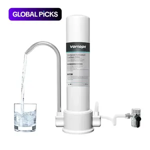 Countertop Water Filtration System - Faucet Water Filter for Sink - Water Purifier for Kitchen - Reduces Chlorine, Heavy Metals, Bad Odors Includes 1 Filter #GLOBAL PICKS