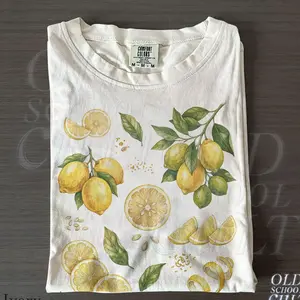 Vintage Lemon Botanical 90s Graphic T-Shirt, Retro Comfort Colors® Citrus Fruit Summer Nature Y2k Unisex Shirt