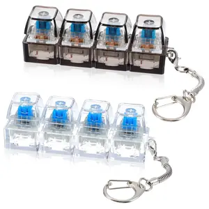 2Pcs Keyboard Fidget Toy, Keyboard Fidget Keychain 4-in-1 Keyboards Decompression Button Finger Clicker Toys, Sensory Fun Toys Button Stress Relief Fidgets Gifts