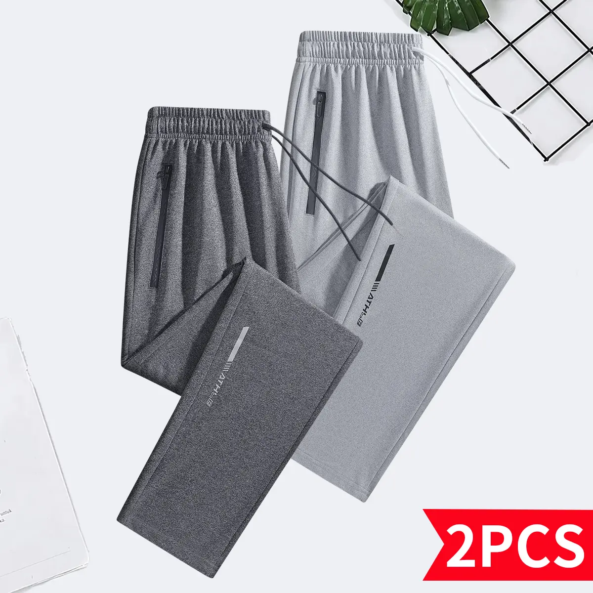 Men's Solid Subtle Pattern Casual Loose Workout Joggers Pants - Lightweight Baggy Sweatpants with Loose Fit, Athletic Style Sports Bottoms for Running, Gym, Casual Loose Joggers