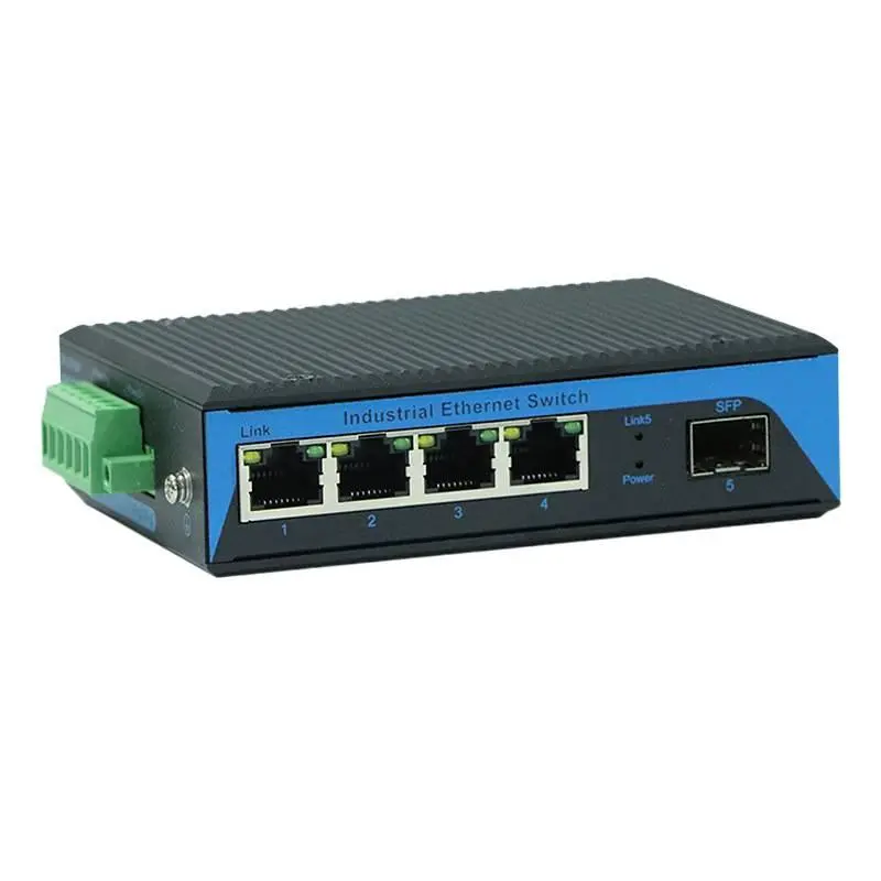 Industrial PoE Network Switch for Automation Pros, 5/8/16-Port 100Mbps/1000Mbps, Rail-Mounted, Compact Form, Fanless Cooling, Compatible with IP Cameras, PoE Support