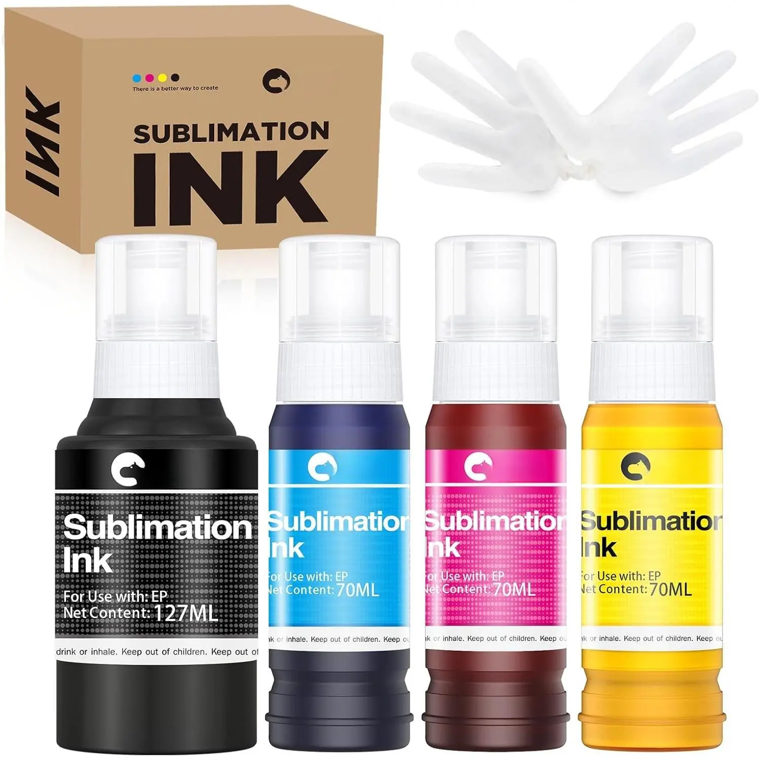 Sublimation Ink Refilled Bottles Compatible for ET2400 ET-2800 ET2720 ET2760 ET2750 ET4800 ET-2803 ET-2850 Inkjet Printers Heat Press Transfer  Mugs T-Shirts