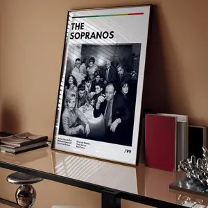 The Sopranos Mugshot Poster Vintage Crime Wall Art Canvas Mafia Room Decor