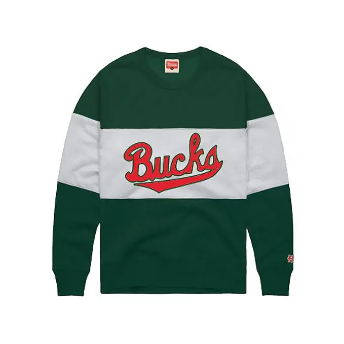 Homage HWC '68 Milwaukee Bucks Script Stripe Crewneck Sweatshirt