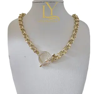 Choker Oro Laminado 14k Gold Necklace with Gold Chain and Pendant