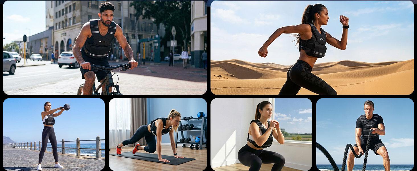 Merach Adjustable Weighted Vest 4–10 lbs with Removable Weight Packs, Lightweight Training Vest with Secure Fit for Walking, Running, Strength Training & Home Workouts