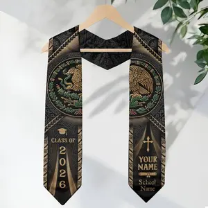 Personalized Mexican Graduation Stole 2026, Mexican Flag Graduation Sash, Mexico Pattern Stole, Custom Name & School Sash Senior Grad Gift Graduation Stole